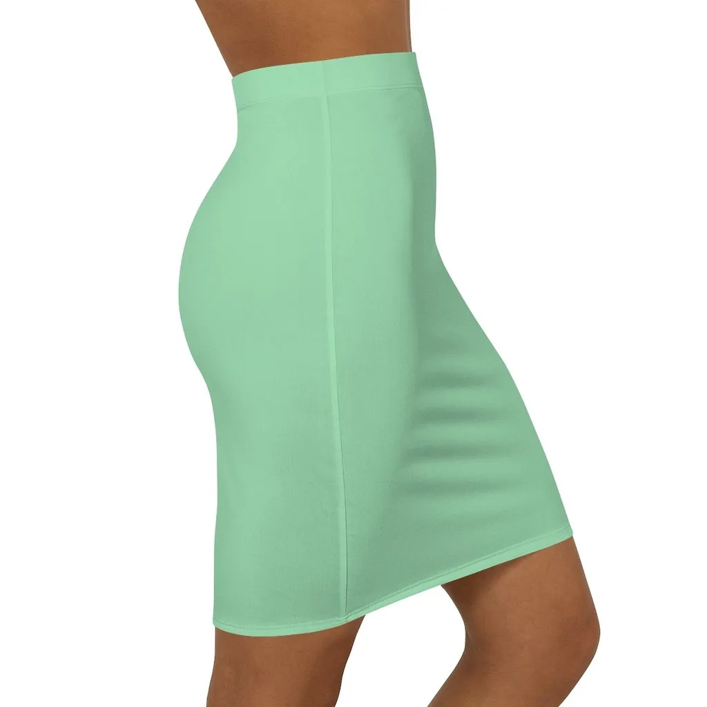 Uniquely You Womens Skirt / Mint Green Pencil Skirt