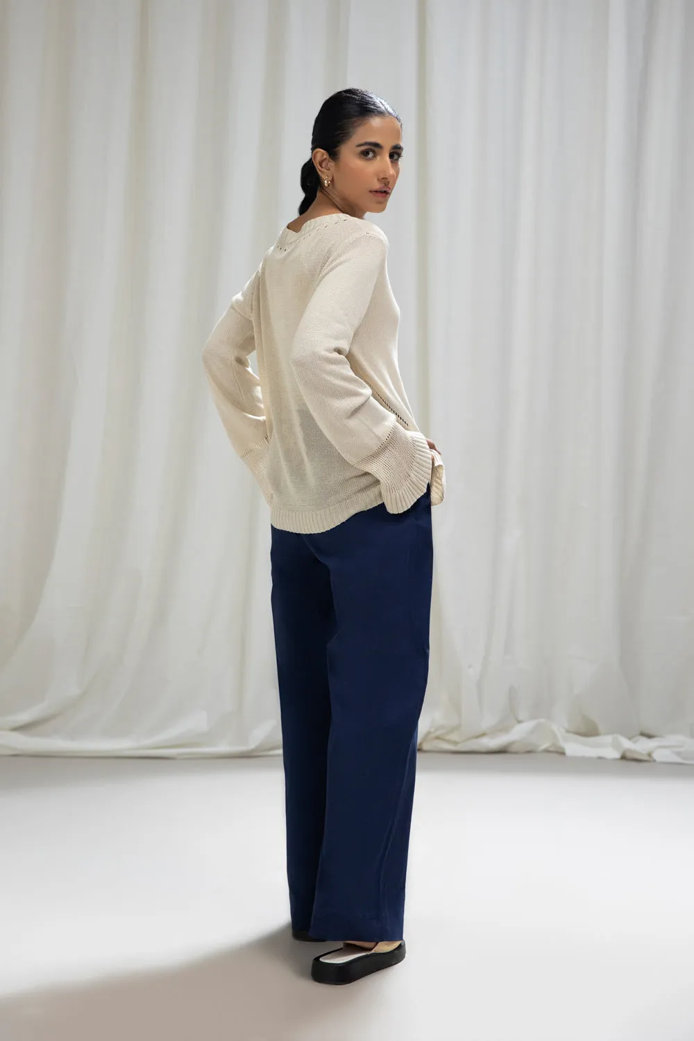 Wide Leg Cotton Trousers