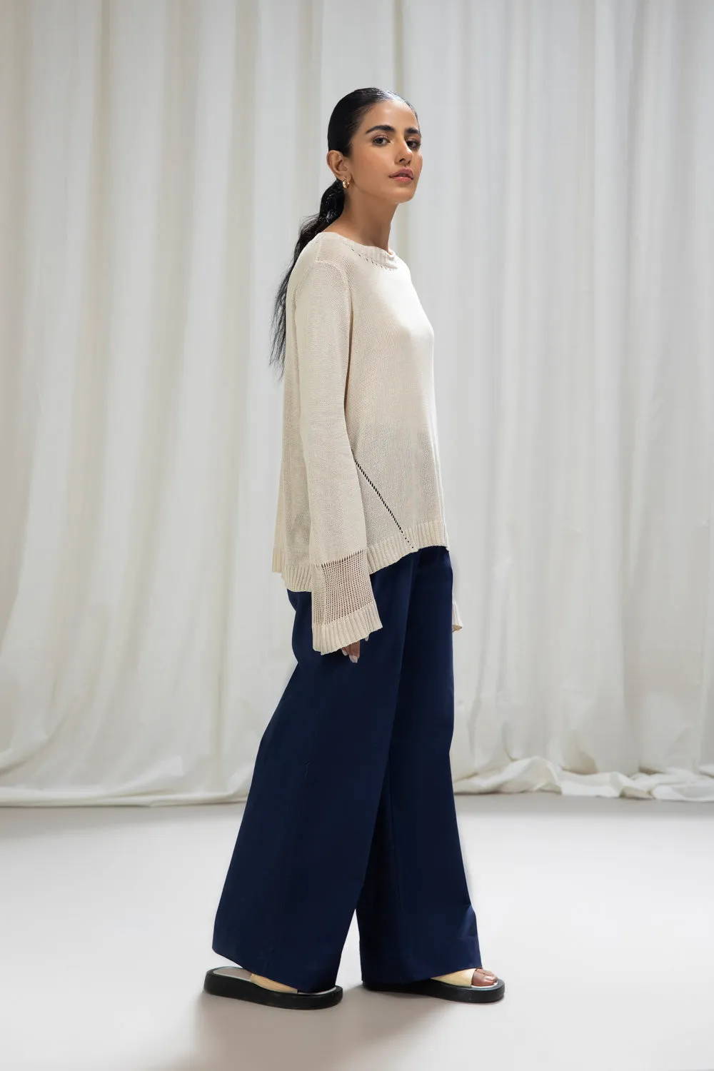 Wide Leg Cotton Trousers