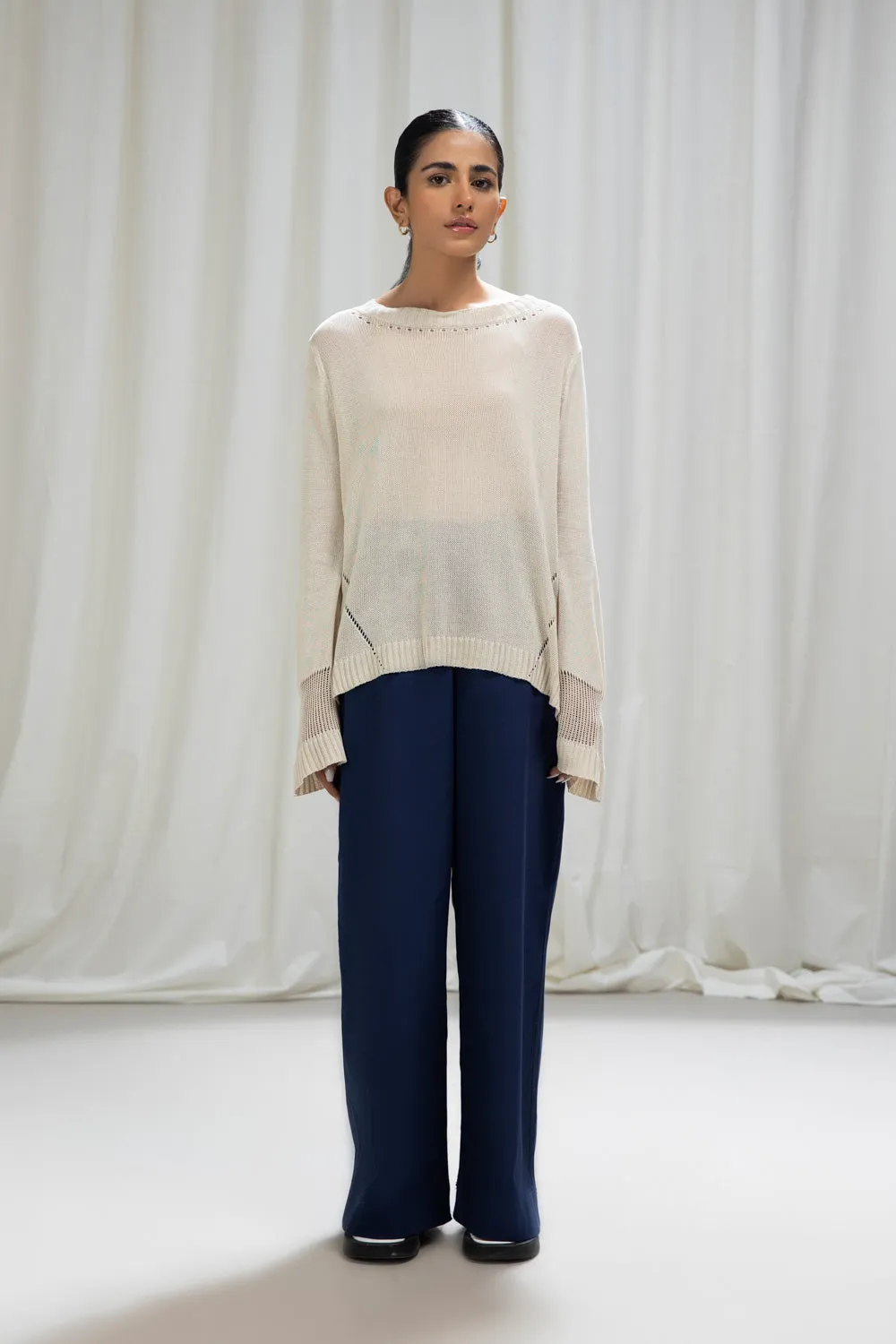 Wide Leg Cotton Trousers