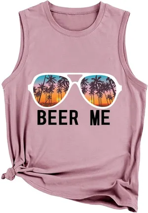 Women Beer Me Tank Beer Lover Funny Drinking Shirt