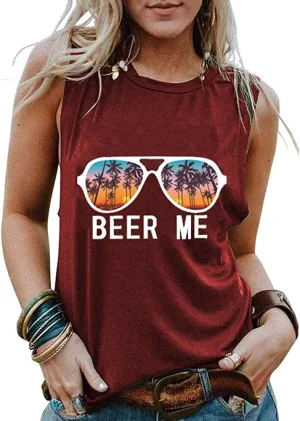 Women Beer Me Tank Top Beer Me Vintage Graphic Shirt