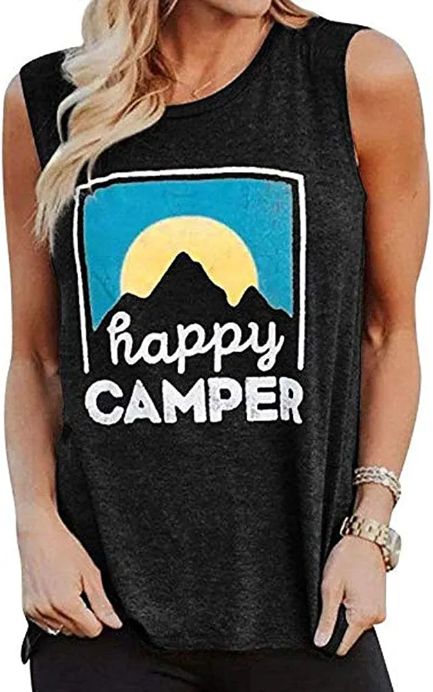 Women Happy Camper Tank Top