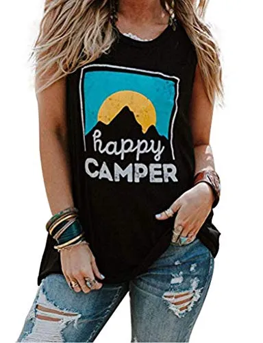 Women Happy Camper Tank Top