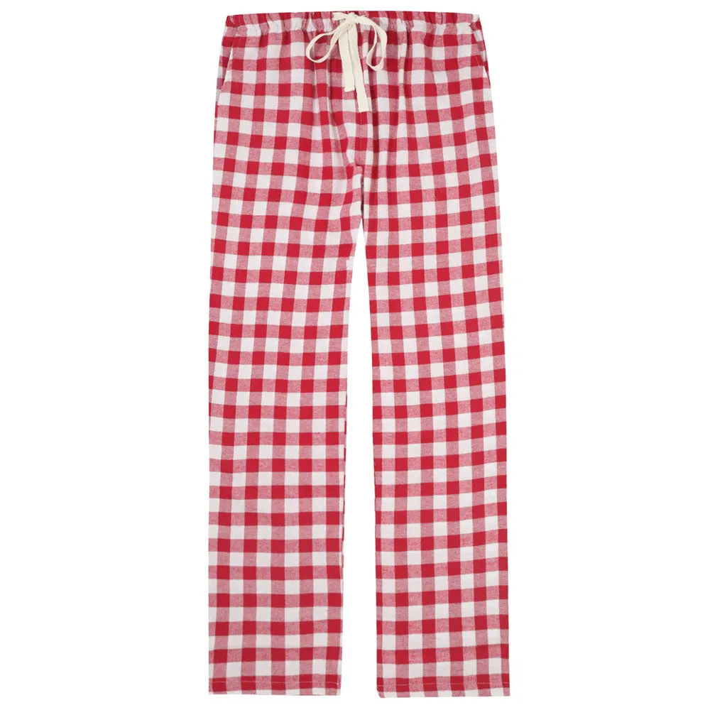 Womens 100% Cotton Lightweight Flannel Lounge Pants