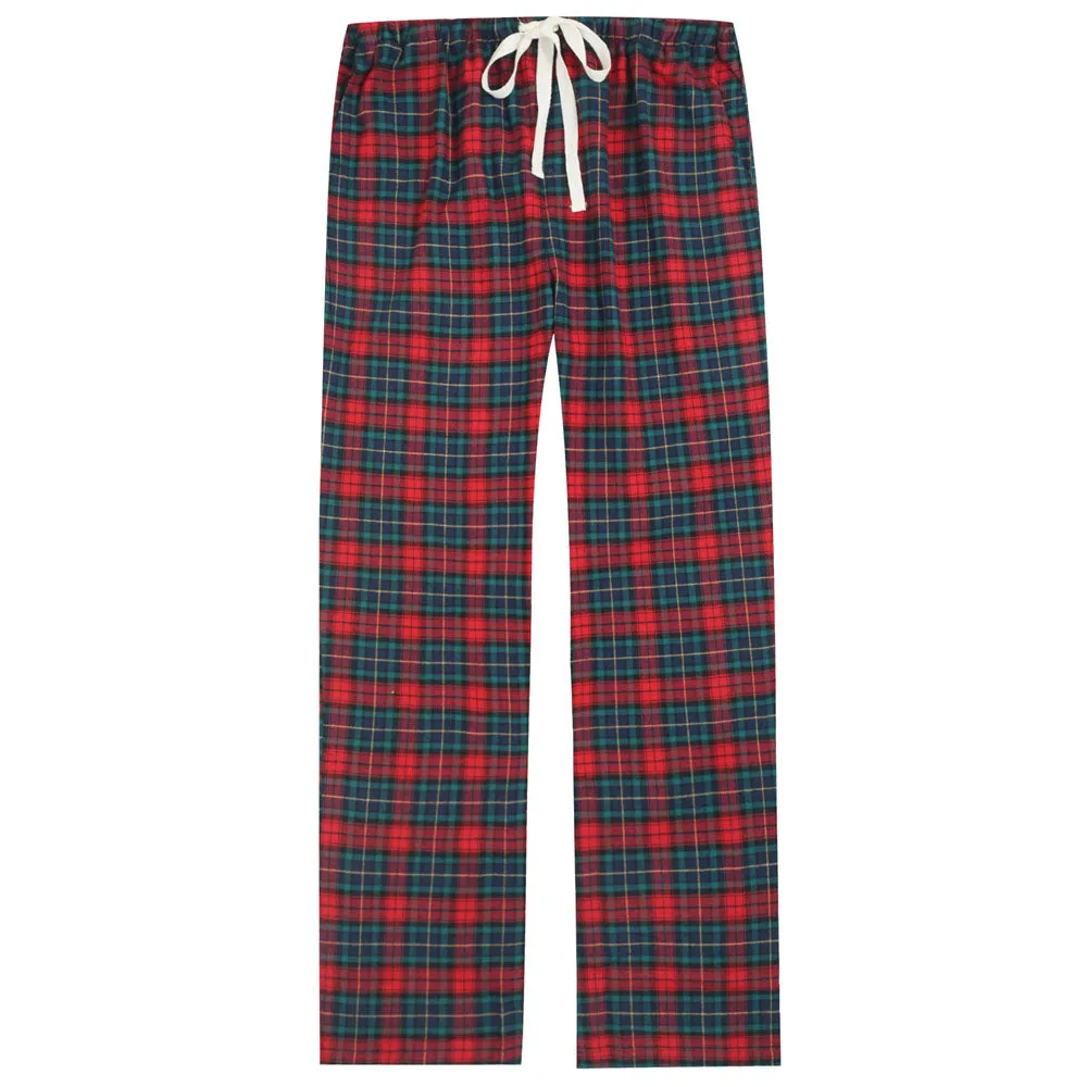 Womens 100% Cotton Lightweight Flannel Lounge Pants