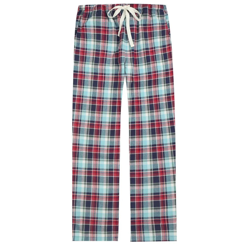 Womens 100% Cotton Lightweight Flannel Lounge Pants