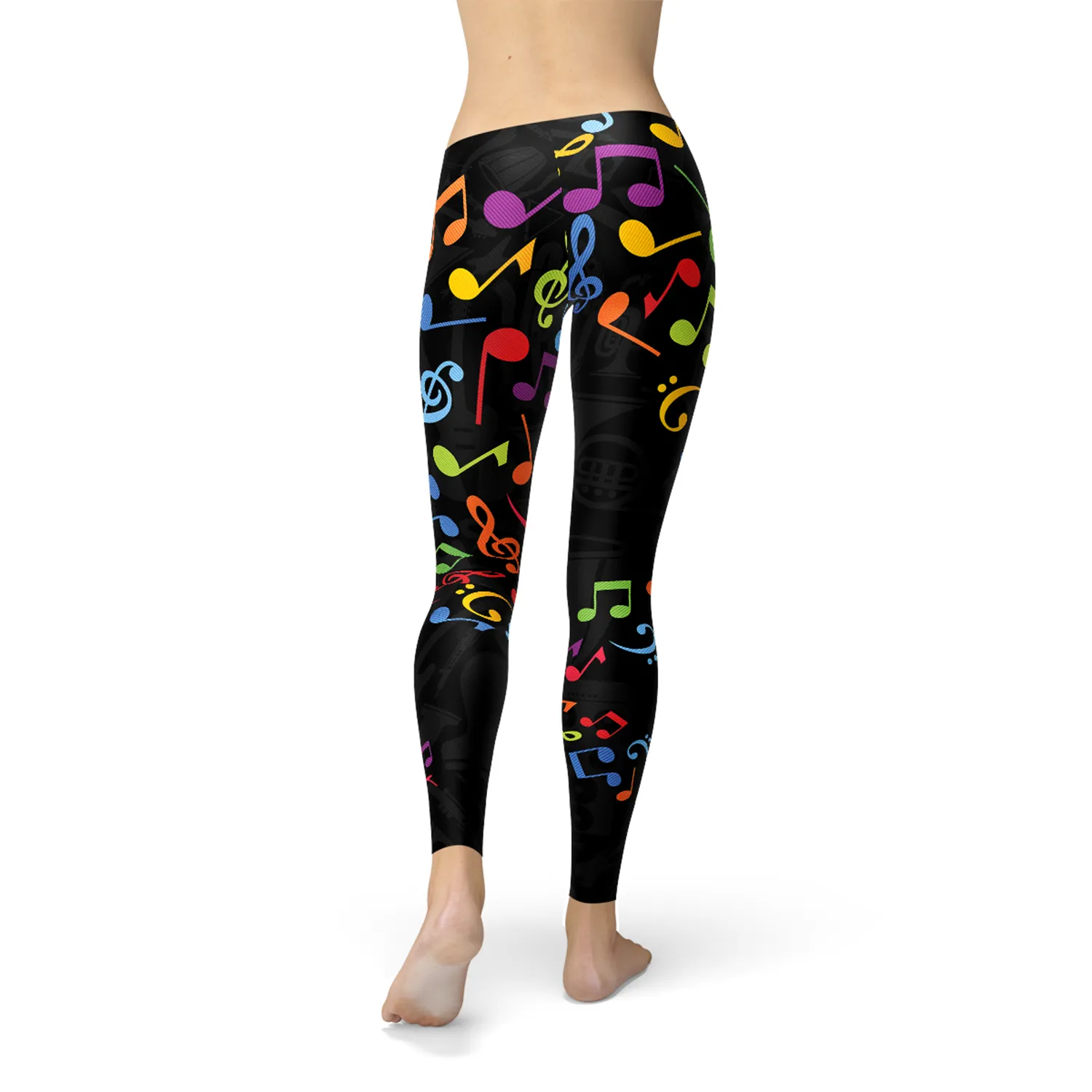 Women's Colorful Music Notes Leggings