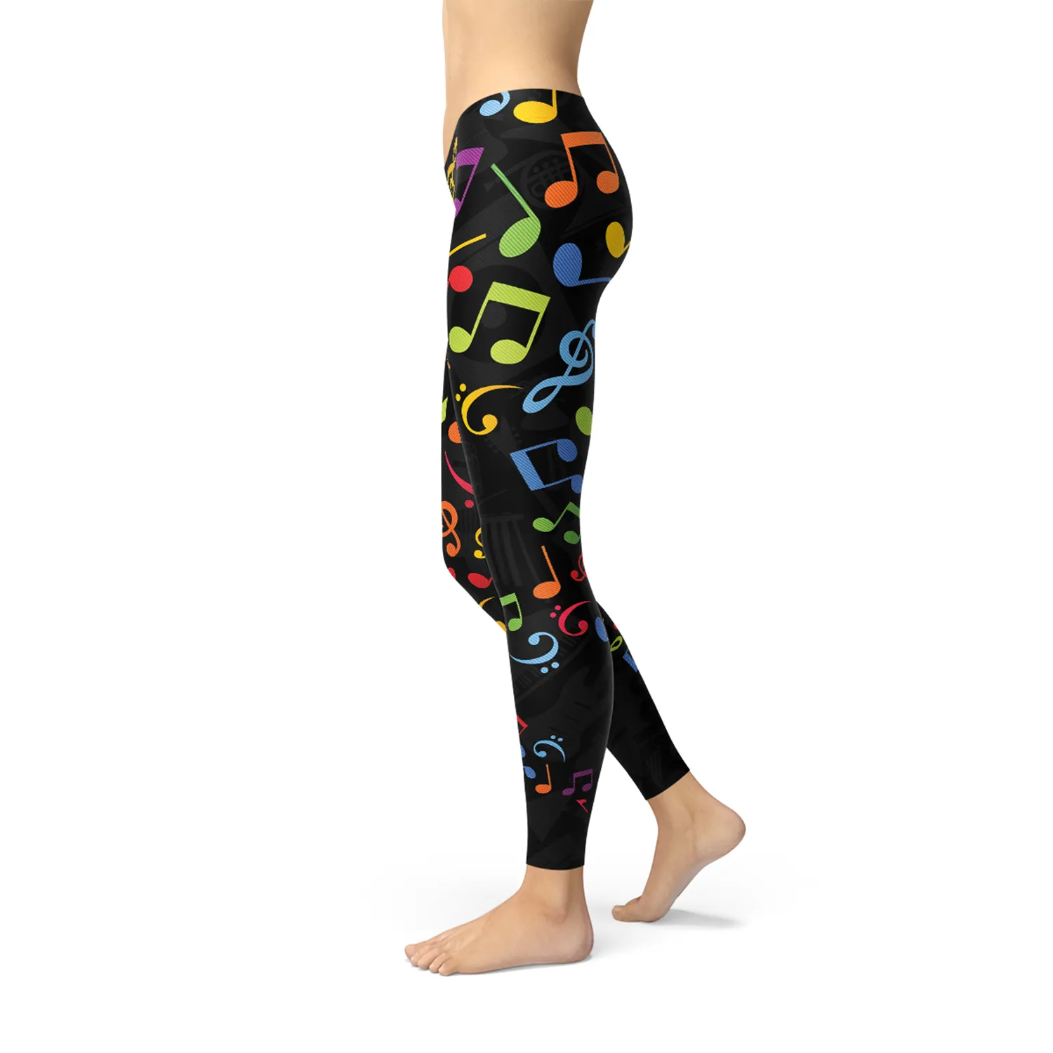 Women's Colorful Music Notes Leggings