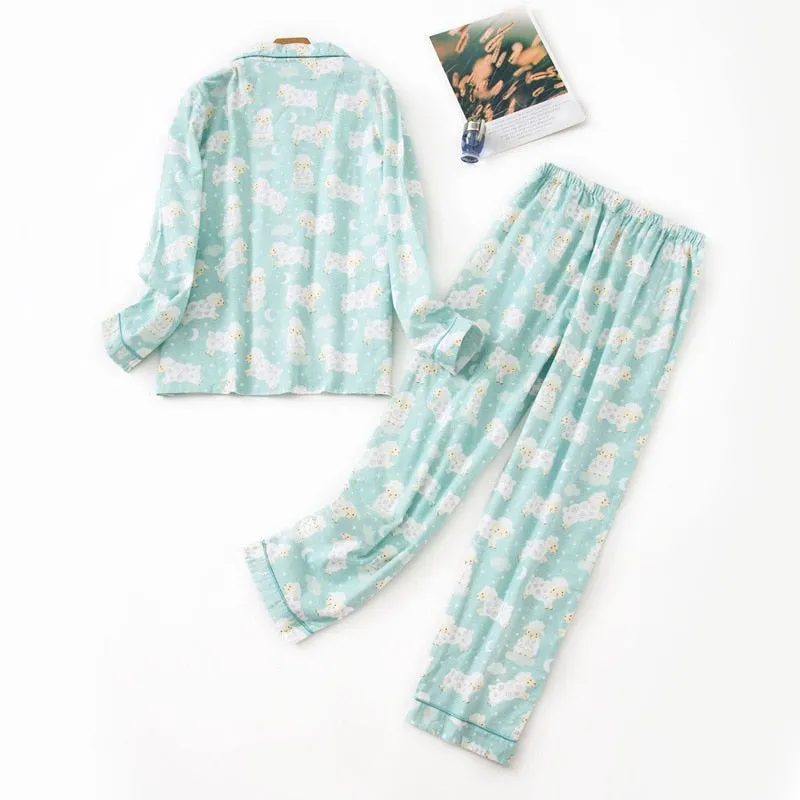 Women's Cosy Plaid Pyjamas 2 Pcs Set