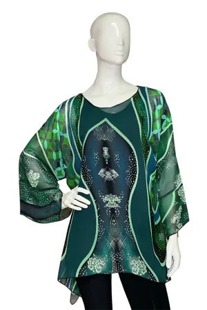 Women's Lime Green Sheer Poncho LIOR