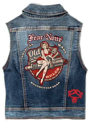 Womens  "Dolly" Rider Denim Highway Vest