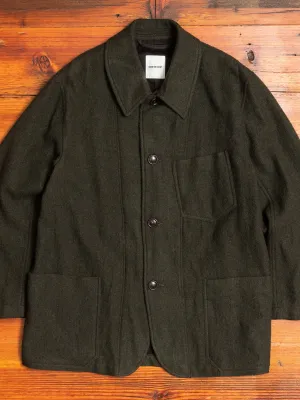 Wool Coverall Jacket in Olive